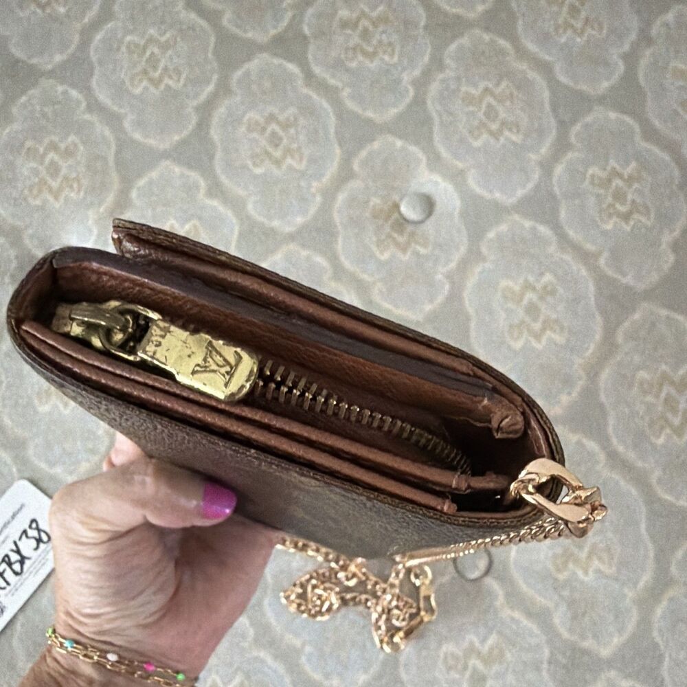 Auth Louis Vuitton Monogram Compact Zip Wallet Crossbody Chain Conversion COA - Picture 7 of 8